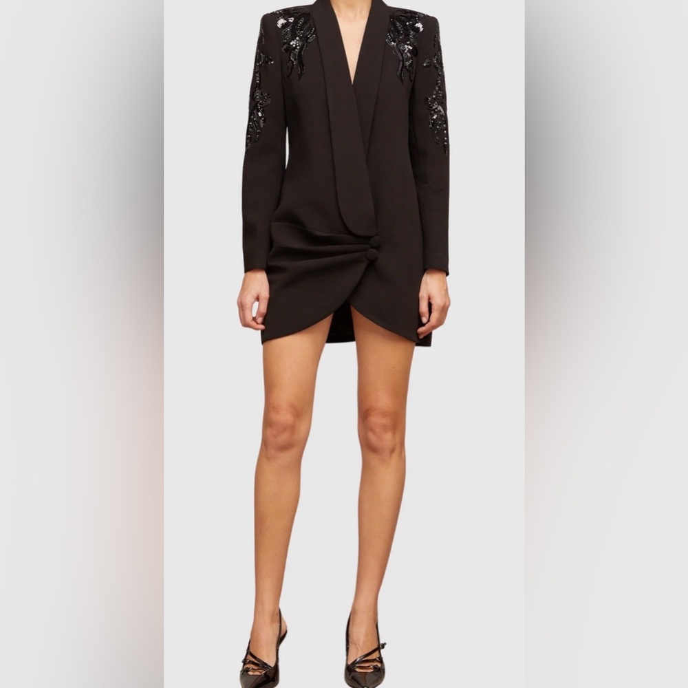 Platlogy Embellished Black Blazer Dress Size Large NWOT